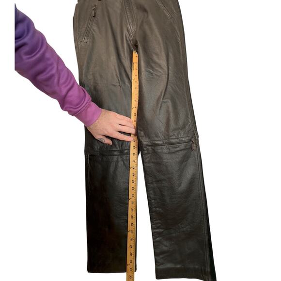 Harley Davidson Women's 8 Vapor Mixed Media Heavy Leather Moto Riding Pant Black - Picture 5 of 9